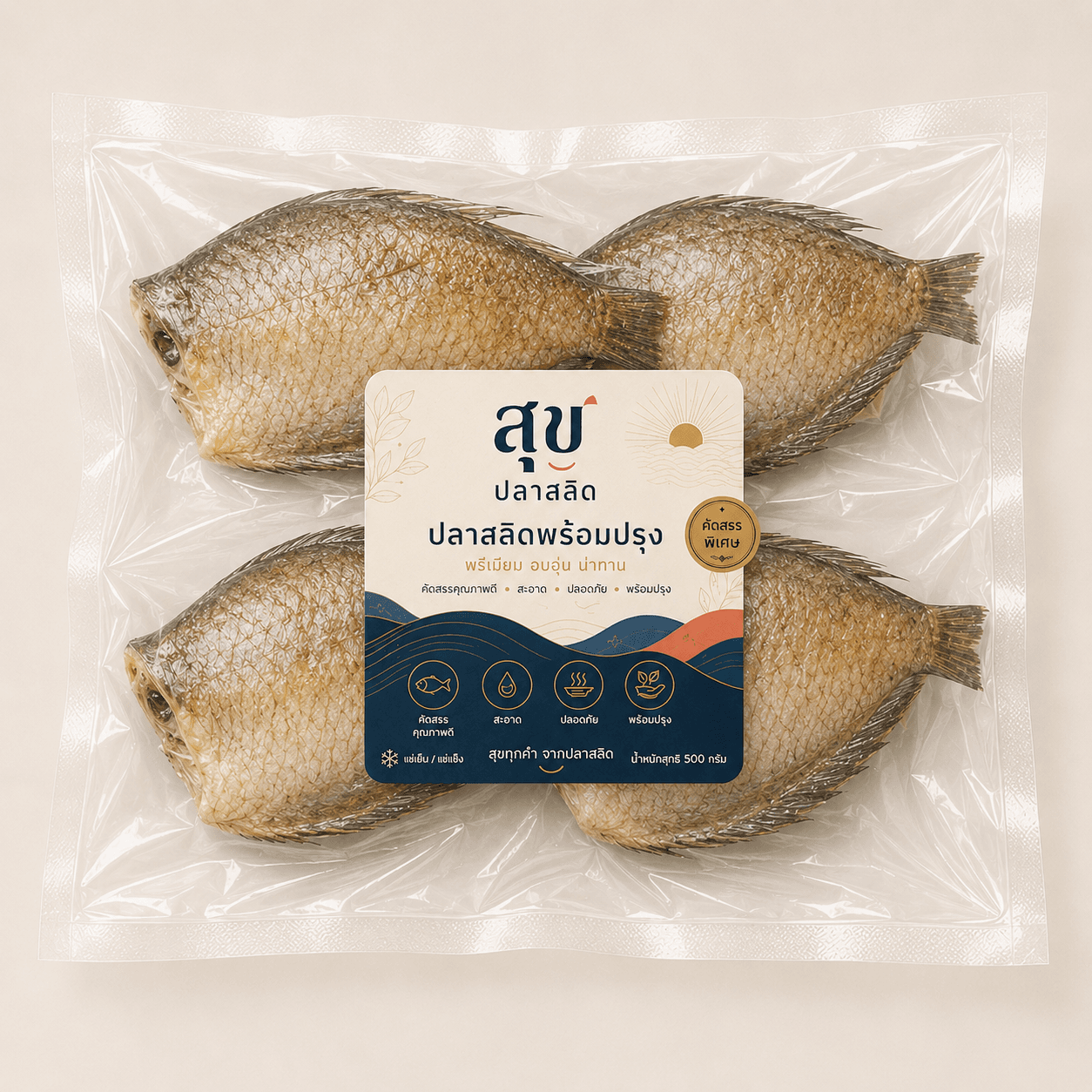 ปลาสลิดแดดเดียวพรีเมียม ไซส์กลาง